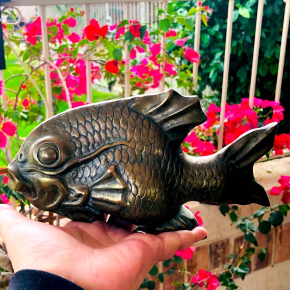Vintage Brass Fish Figurine - Picture 1 of 7
